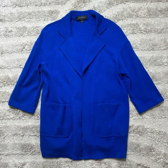 ST. JOHN Open Wool Blend Cardigan Blazer - Picture 1 of 7